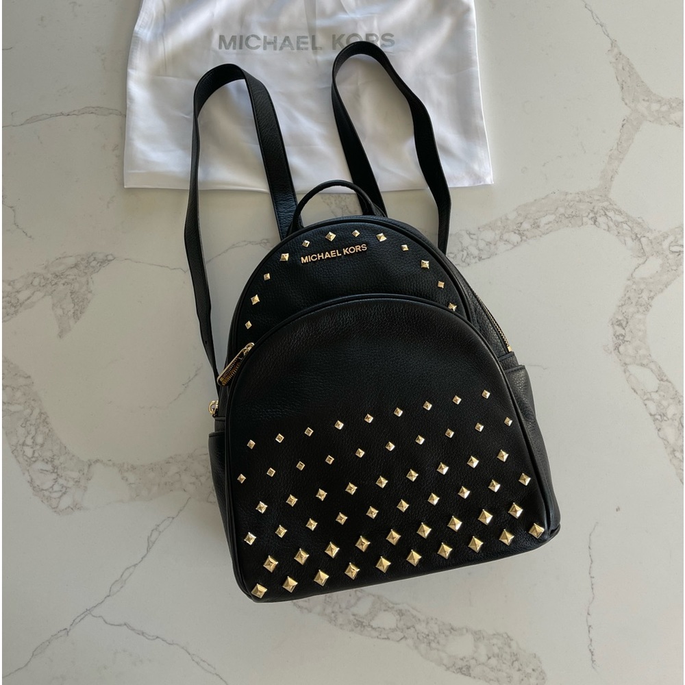 Michael Kors ABBEY Backpack Studded Luggage Black color Msrp:$398.00 NWOT